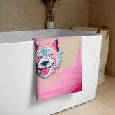 Close-up of Mystic Woodlands premium bath towel with detailed texture.